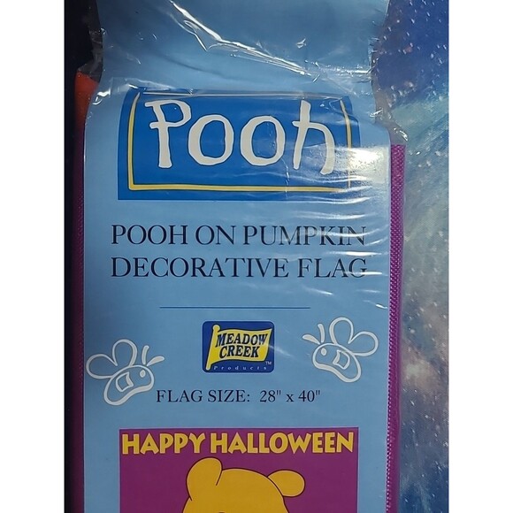 Vintage Winnie The Pooh Decorative Flag Pumpkin Halloween 28”X40” - Picture 3 of 3